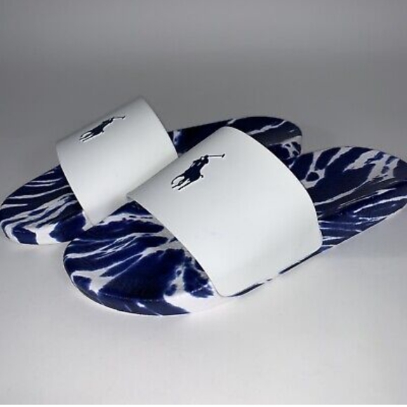 NWOT Men's Ralph Lauren Polo Tie-Dye Slides - Picture 6 of 12